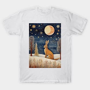 Moonlit Reverie: The Hare's Serenity T-Shirt